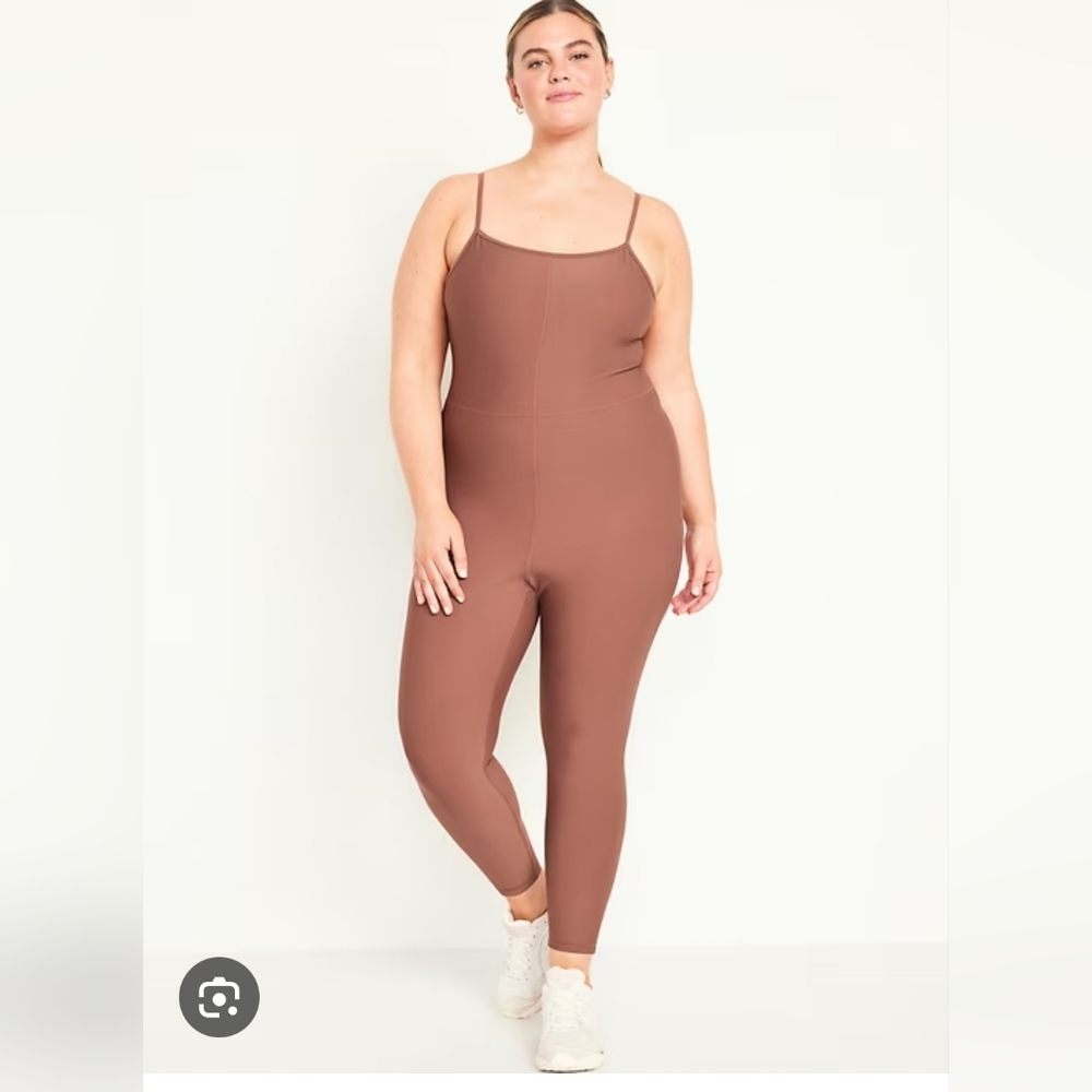 Old Navy PowerSoft 2X Cami BodysuitBrown Sleeveless Jumpsuit